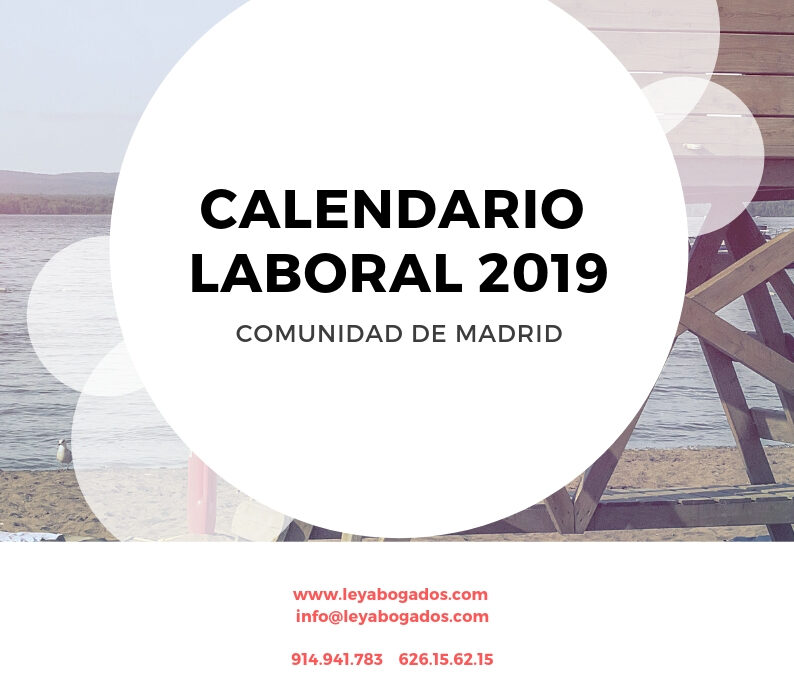 CALENDARIO LABORAL 2019. Comunidad de Madrid.